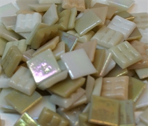 5/8 inch glass tile Cream/Beige Iridescent blend